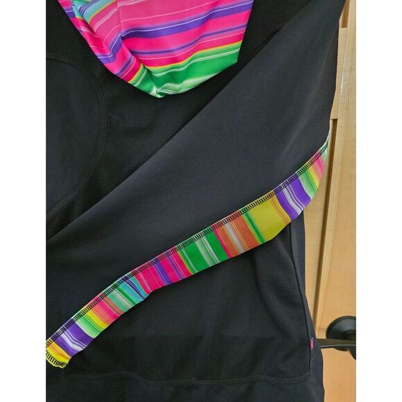 Fila Hooded Zip-Up Jacket Colorful rainbow Striped Accents workout outdoors gym - Picture 5 of 9